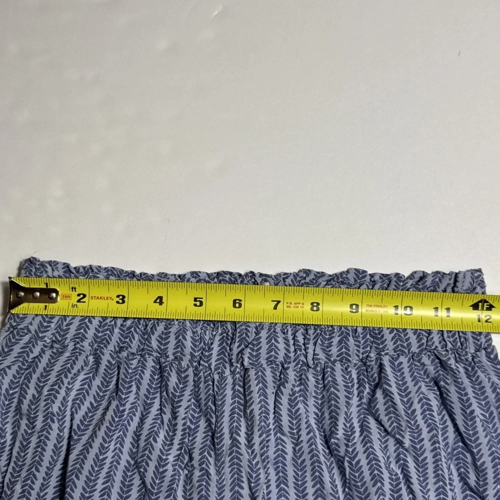 New Life Feeling Wide Leg Pants Smocked Waist‎ Blue Leaf Print
